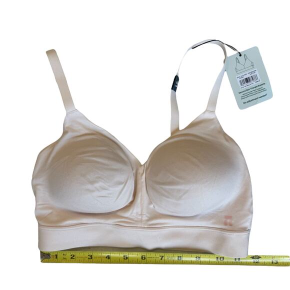 New Pale Pink Triangle Bralette Small D-DD Removable Pads Wireless Classic Basic - Picture 8 of 10